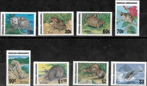 Grenadines 1986 - Wild Animals - Set of 8 Stamps - Scott #777-84 - MNH - Picture 1 of 1