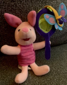 Disney Winnie the Pooh PIGLET Peluche Mini Peluche Farfalla Rete Mattel - Foto 1 di 8