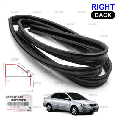 Fits Toyota Corolla Altis Sedan 2002 - 06 Rear RH Door Glass Run Channel Felt - Imagem 1 de 4