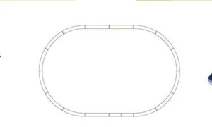 ROCO Oval Track Soft Ballasted Rails Size Dimensions 150 X 100 Cm - Picture 1 of 7