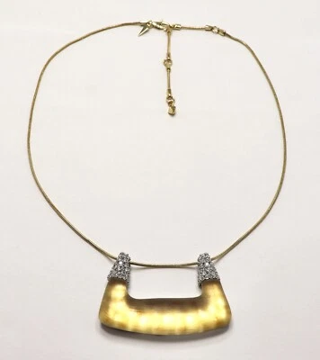 COLLAR ALEXIS BITTAR CHAPADO EN ORO CON COLGANTE DE LUCITA AMARILLA Y CRISTAL PAVÉ Foto 1 de 4