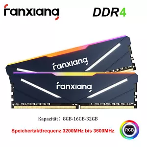 Fanxiang 16GB (2x8G) 32GB (2x16G) RGB DDR4 RAM 3600MHz Dual-Kit Arbeitsspeicher - Bild 1 von 17