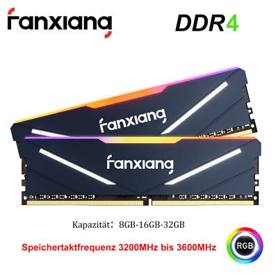 Fanxiang 16GB (2x8G) 32GB (2x16G) RGB DDR4 RAM 3600MHz Dual-Kit Arbeitsspeicher