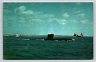 USS Nautilus Submarine Maiden Voyage Leaving Harbor New London  P772