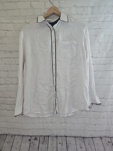Lauren Ralph Lauren donna 1X camicia di lino con bottoni classica casual - Foto 1 di 8
