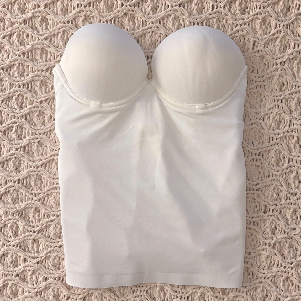 Sujetador nupcial Felina blanco sin tirantes talla 36A Demi sin costuras Foto 1 de 4