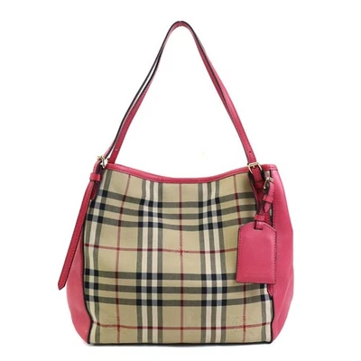 Auténtico Bolso de Hombro BURBERRY Nova Check Rosa/Beige Nylon Lona/Cuero - 55728g Foto 1 de 4