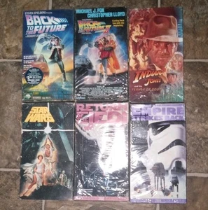 VHS Lot 6 Movies BACK TO THE FUTURE 1 & 2, STAR WARS TRILOGY, INDIANA JONES - Picture 1 of 3