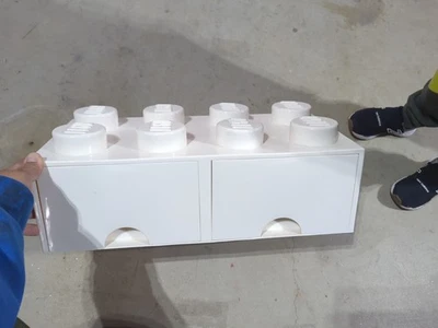 LEGO Gran Cajón de Ladrillos con 8 Tachuelas y 2 Cajones Apilable Caja de Almacenamiento Blanco Usado en Excelente Condición Foto 1 de 4