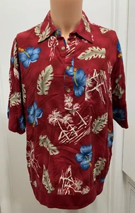 Damante Mens large Hawaiian Button Shirt Vintage pullover short sleeve floral - Picture 1 of 4
