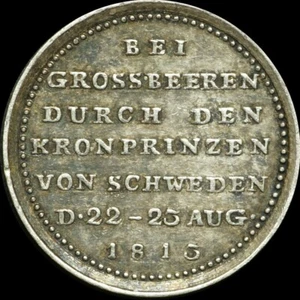 BEFREIUNGSKRIEGE: Siegespfennig 1813. SCHLACHT bei GROßBEEREN / BRANDENBURG. - Bild 1 von 2