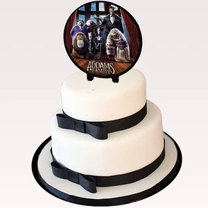 Addams Family Cake Topper 6" Width x 3" Stakes Two-Sided Image Decorative Favor - Picture 1 of 2