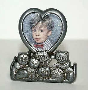 AMC Zinn Katzen Herz stehender Bilderrahmen 2 1/4" x 2" - Bild 1 von 3