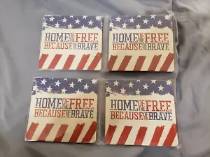 Lot of 4 VFW Coasters Home of The Free Because of the Brave NEW - Picture 1 of 1