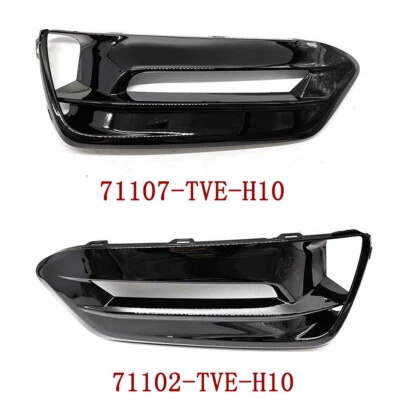 Par de biseles de parachoques delanteros negros brillantes cubiertas de luces antiniebla para Honda Accord 2018-2020 Foto 1 de 4