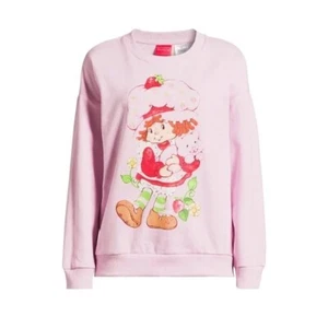 Strawberry Shortcake & Custard Classic Crewneck Sweatshirt Medium Pink - Picture 1 of 8