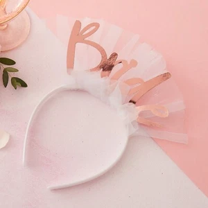 Ginger Ray "Bride" Haarreifen mit Schleier JGA Braut Bride Party Deko Neu - Bild 1 von 5