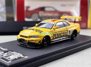 AUS FS 1:64 Yellow JDM Skyline GTR R34 #1 Sports Model Diecast Metal Car - Picture 1 of 9