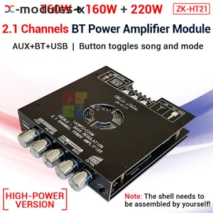 HT21 TB21 AUX Bluetooth 5.0 USB Stereo Audio Power Amplifier Board 2.1 Channel - Picture 1 of 23