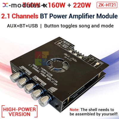 HT21 TB21 AUX Bluetooth 5.0 USB Estéreo Audio Amplificador de Potencia Placa 2.1 Canales Foto 1 de 4