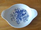 Vintage 1970S Royal Worcester Fine Porcelain Rhapsody Blue & White Rounded Dish