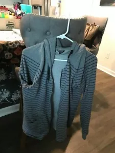 Roxy Hoodie /Sweatshirt Full Zip Gray w/ Purple Stripe S - Picture 1 of 5