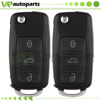 2 for Volkswagen Golf Passat 1999 2000 2001 Remote Car Key Fob Shell Cover 4B - Image 1 of 4