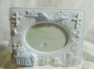 Geschenke vom Himmel Baby Junge Taufe Porzellan Deko Bilderrahmen Russ * - Bild 1 von 2