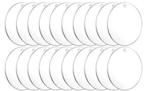 20 Round Clear 3 Inch Acrylic Ornaments Blanks Circles - Picture 1 of 2