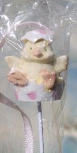 Spring Chick Plant Cup Cake Decorative Stick, 10” tall Lot of 4 NIP - Picture 1 of 8