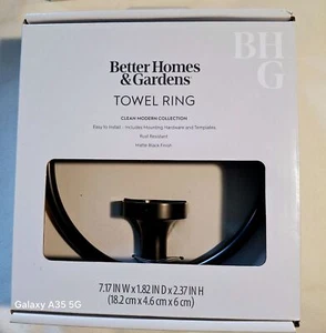 Better Homes & Gardens sauberer moderner Handtuchring mit mattschwarzer Oberfläche rostfrei - Bild 1 von 3