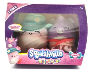 Squishville Fashion Pack Jeanne & Ponderosa Squishmallow Confezione da 2 Peluche Nuovo - Foto 1 di 2