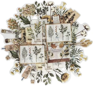 ZMLSED Vintage Natural Scrapbook Stickers, 40Pcs Autumn Flowers Bottle Decora... - Picture 1 of 20