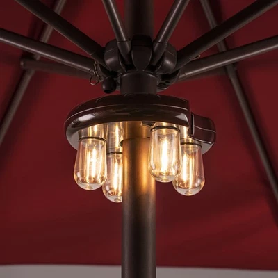 Patio Umbrella Light with LED Edison Bulbs, Battery Operation Cordless-Outdoo... - Image 1 of 4
