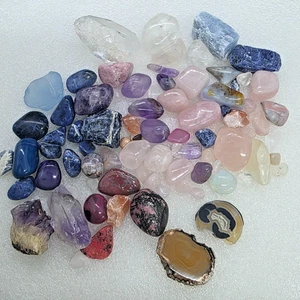 Piedras caídas rodaja de cristal ágata púrpura azul rosa - Imagen 1 de 6