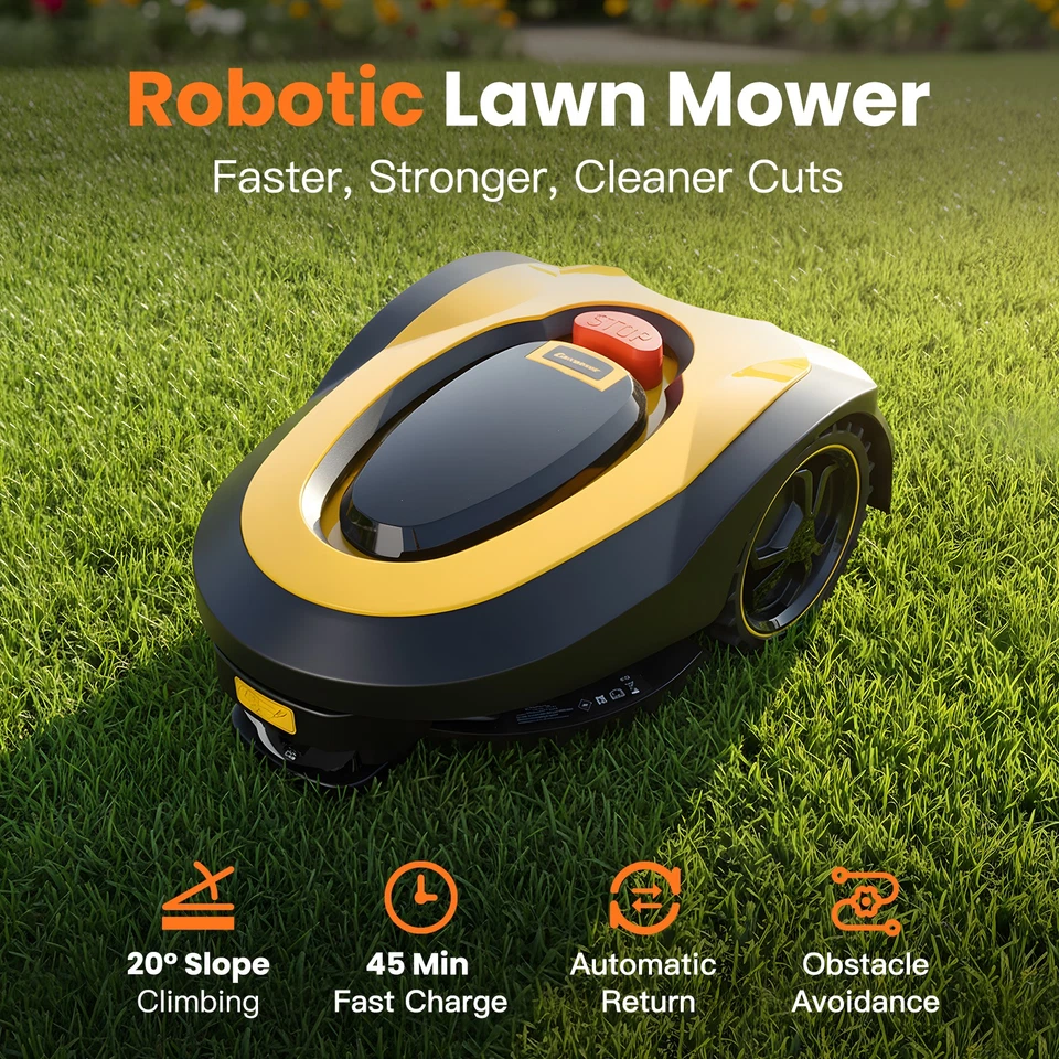 28V Robot Lawn Mower 600m², Automatic Return & Obstacle Avoidance 2900 RPM - image 1 of 4