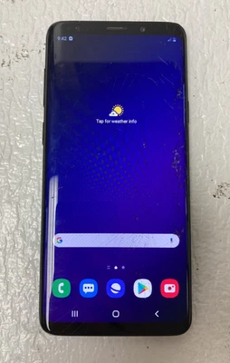 三星 Galaxy S9+ SM-G965U 黑色 64GB T-Mobile 屏幕有裂纹部件 *阅读 — 第 1/4 张图片