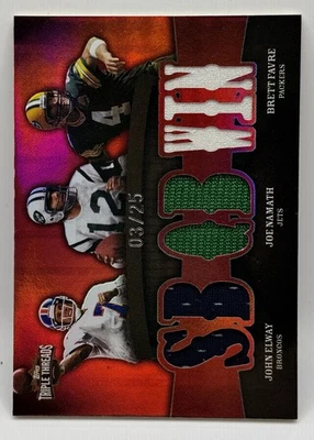 2009 Topps Triple Threads Favre Namath Elway Football Relic #TTRC-53  #’d /25 - Image 1 of 2
