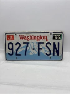 Vintage 90s Washington License Plate 927-FSN - Picture 1 of 4