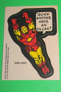 1976 TOPPS MARVEL SUPER HEROES STICKERS Iron Man Quick Anyone Have an Oilcan? - Picture 1 of 6
