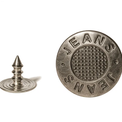 10 Jeansknöpfe 17mm Metallknöpfe Ersatzknopf Hosen Knöpfe dunkleres silber #MB2 - Bild 1 von 3