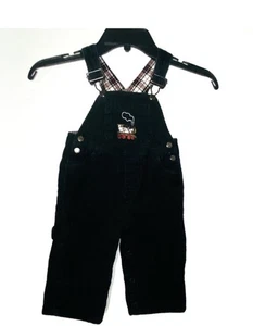 Vintage Authentic Place schwarzer Cord Overall 6-9 Monate - Bild 1 von 7