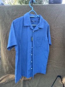 DANIEL CREMIEUX COLLECTION MEN'S S/S BUTTON SHIRT NAVY BLUE MEDIUM - Picture 1 of 6