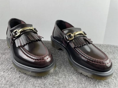 Dr. Martens Adrian Snaffle Smooth Leather Kiltie Loafers Cherry Red Women's Sz 7 - Image 1 of 4