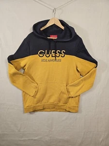 Mens Guess Los Angeles Hoodie Yellow And Blue Size Large K057 - Picture 1 of 11