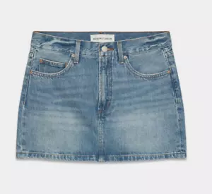 Neu mit Etikett Aritzia Denim Forum 90er Jahre Ricci mittelhoher Micro Jeansrock Größe 23 - Bild 1 von 7
