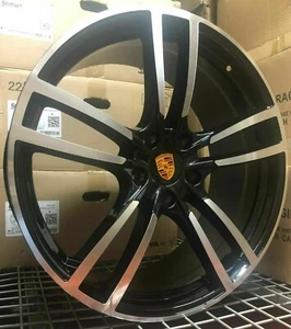 21'' Black Machine Wheels Tires fit Porsche Panamera Cayenne Staggered Taycan - Picture 1 of 4