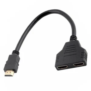 Video Splitter Adapter for LED Dual Monitor Connector Male Female - Afbeelding 1 van 12