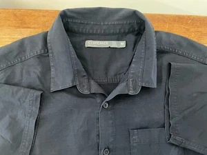 Icebreaker Merino Wool Men’s Steveston Short Sleeve Button Down Short Navy Sz M - Picture 1 of 9