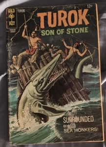 Turok Son of Stone 60 1968 Gold Schlüssel abnehmbarer Einband Versand eingetütet und mit Kartonunterlage verstärkt - Bild 1 von 6